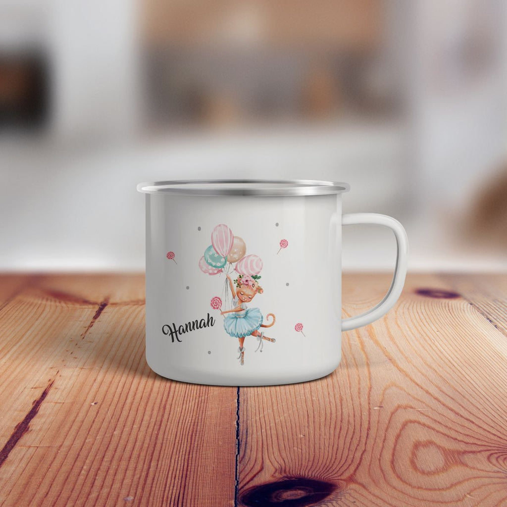 Emaille Tasse Ballerina personalisiert mit Wunschname - von Mikalino