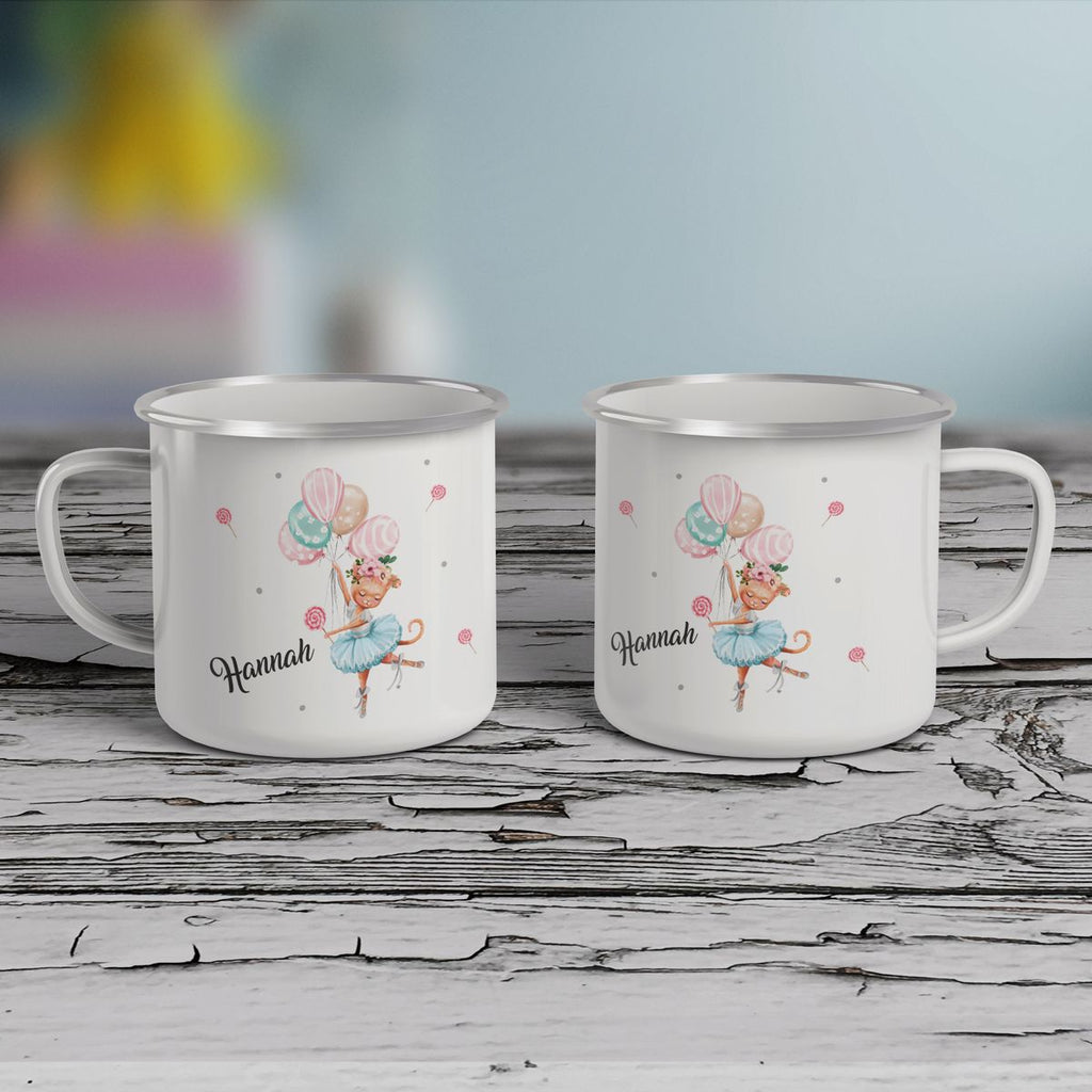 Emaille Tasse Ballerina personalisiert mit Wunschname - von Mikalino