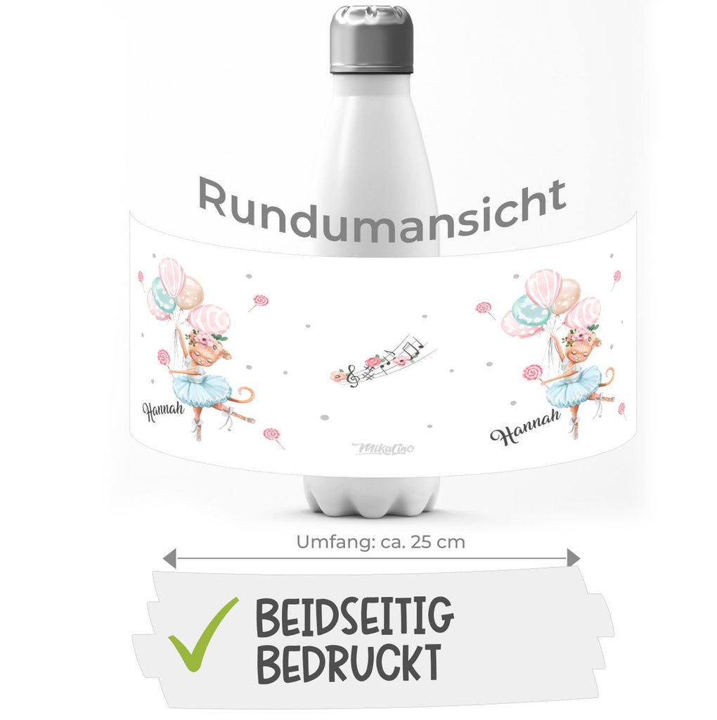 Thermo Trinkflasche Ballerina personalisiert mit Wunschname - von Mikalino