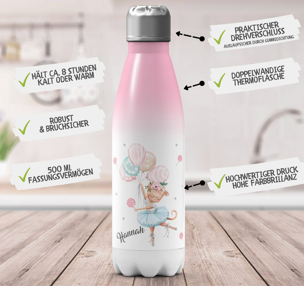 Thermo Trinkflasche Ballerina personalisiert mit Wunschname - von Mikalino