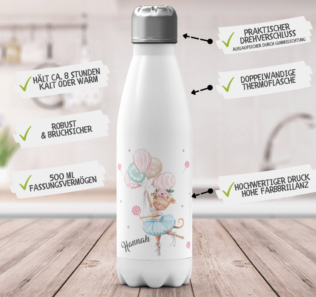 Thermo Trinkflasche Ballerina personalisiert mit Wunschname - von Mikalino