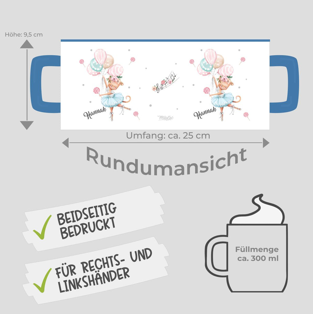 Keramik Tasse Ballerina personalisiert mit Wunschname - von Mikalino