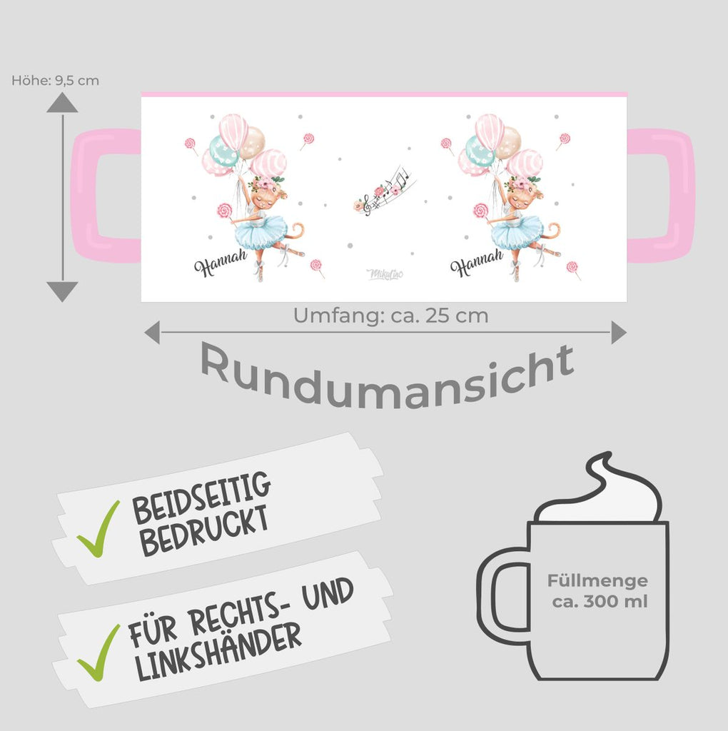 Keramik Tasse Ballerina personalisiert mit Wunschname - von Mikalino