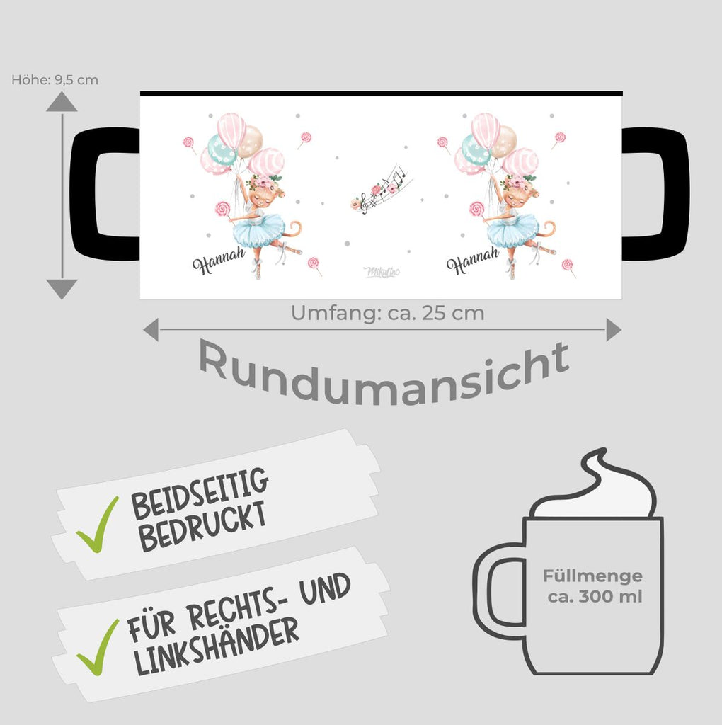 Keramik Tasse Ballerina personalisiert mit Wunschname - von Mikalino