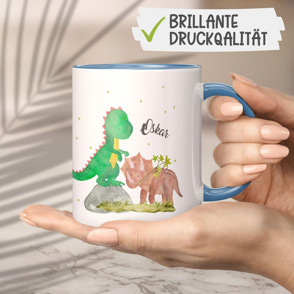 Keramik Tasse Dinosaurier personalisiert mit Wunschname - von Mikalino