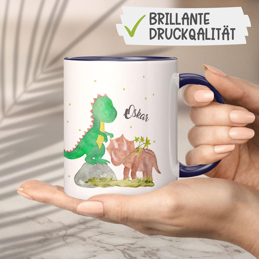 Keramik Tasse Dinosaurier personalisiert mit Wunschname - von Mikalino