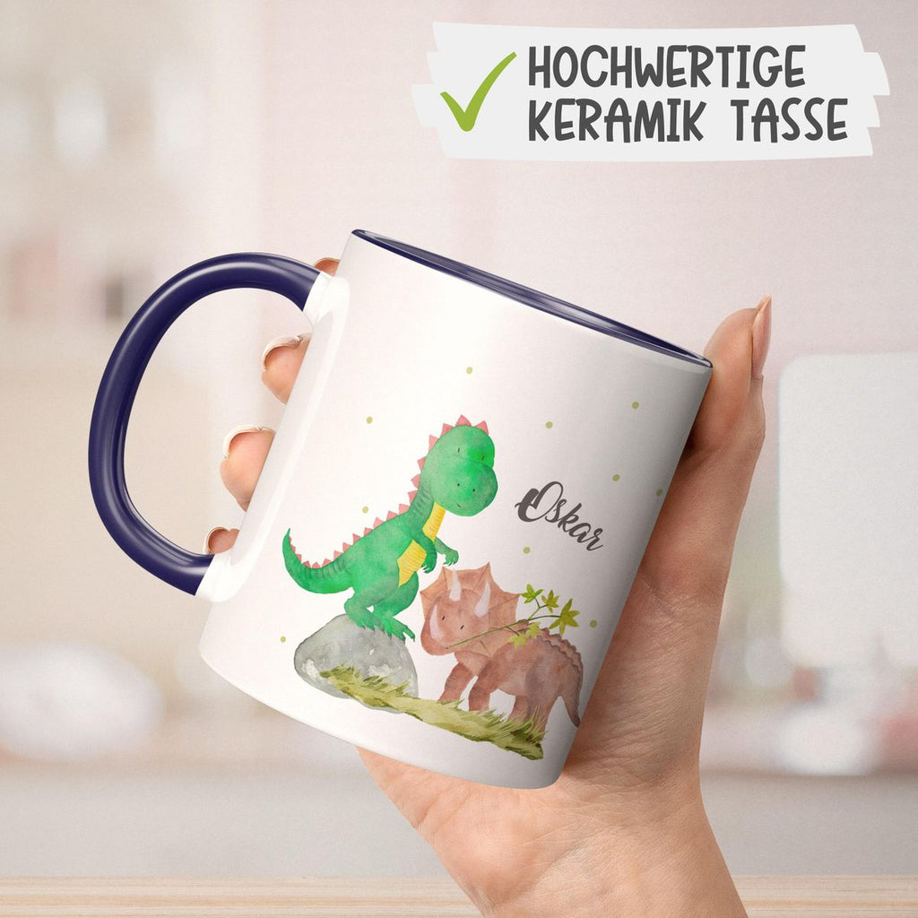 Keramik Tasse Dinosaurier personalisiert mit Wunschname - von Mikalino