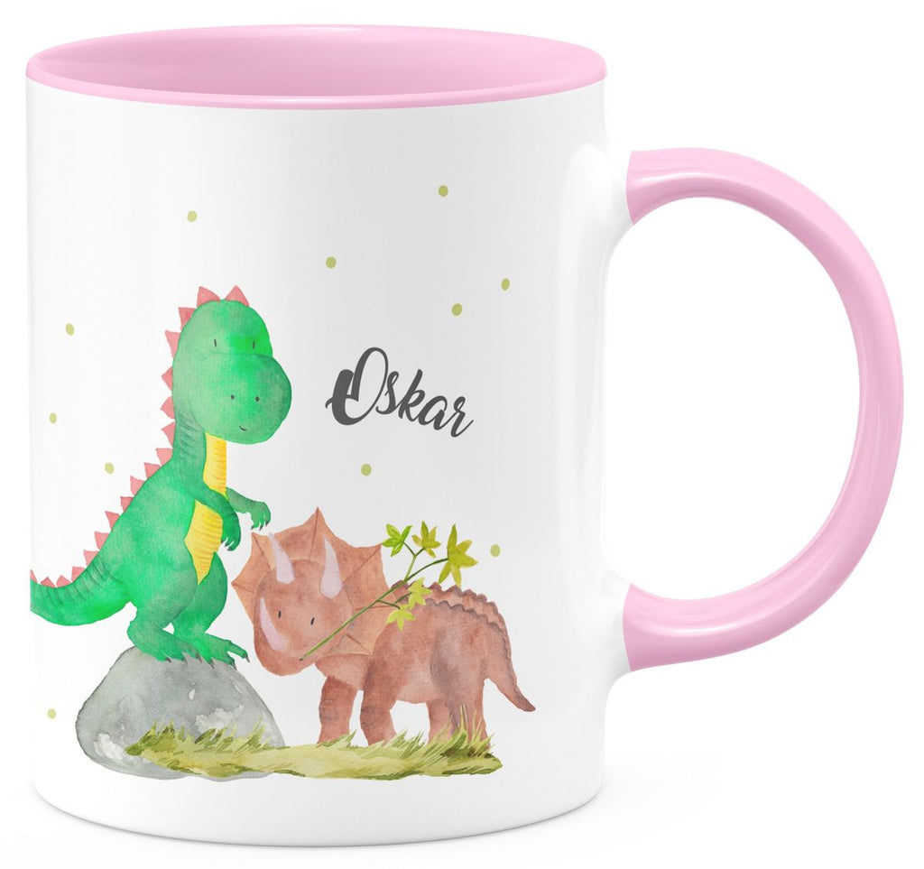 Keramik Tasse Dinosaurier personalisiert mit Wunschname - von Mikalino