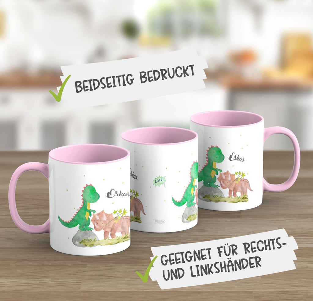 Keramik Tasse Dinosaurier personalisiert mit Wunschname - von Mikalino