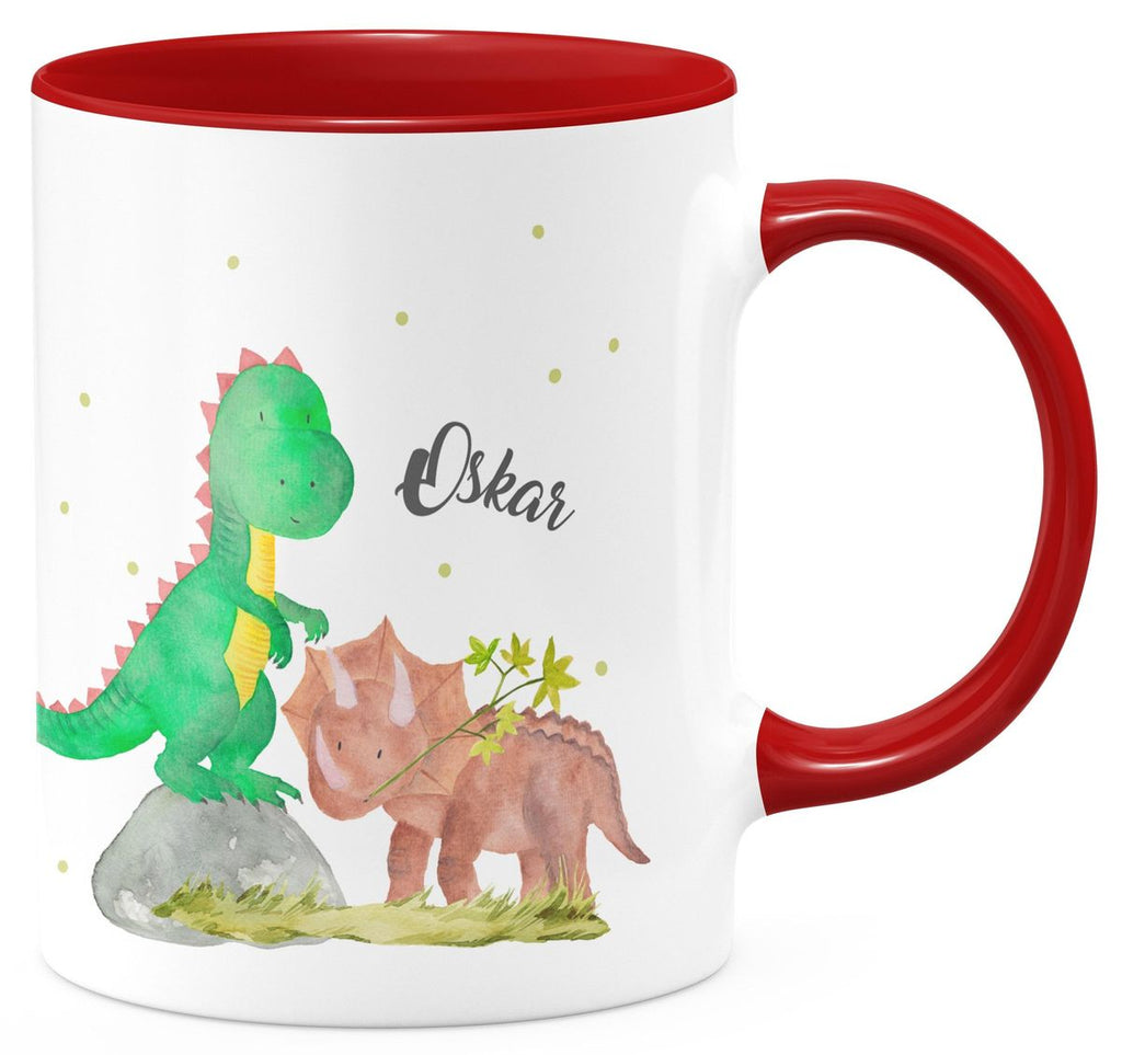 Keramik Tasse Dinosaurier personalisiert mit Wunschname - von Mikalino