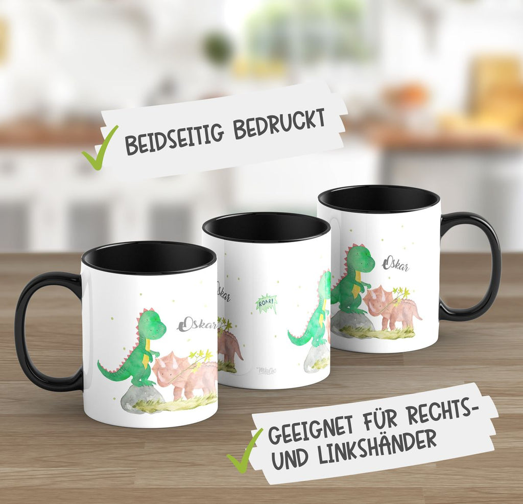 Keramik Tasse Dinosaurier personalisiert mit Wunschname - von Mikalino