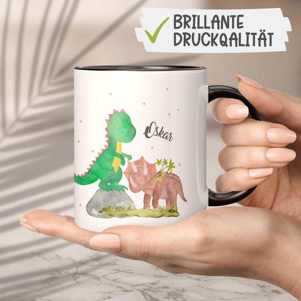 Keramik Tasse Dinosaurier personalisiert mit Wunschname - von Mikalino