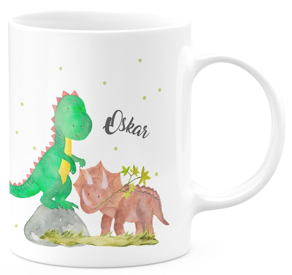 Keramik Tasse Dinosaurier personalisiert mit Wunschname - von Mikalino