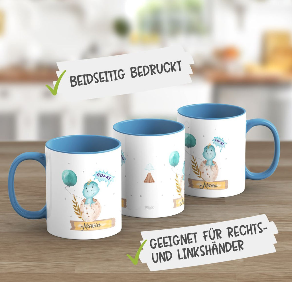 Keramik Tasse Dino Baby personalisiert mit Wunschname - von Mikalino