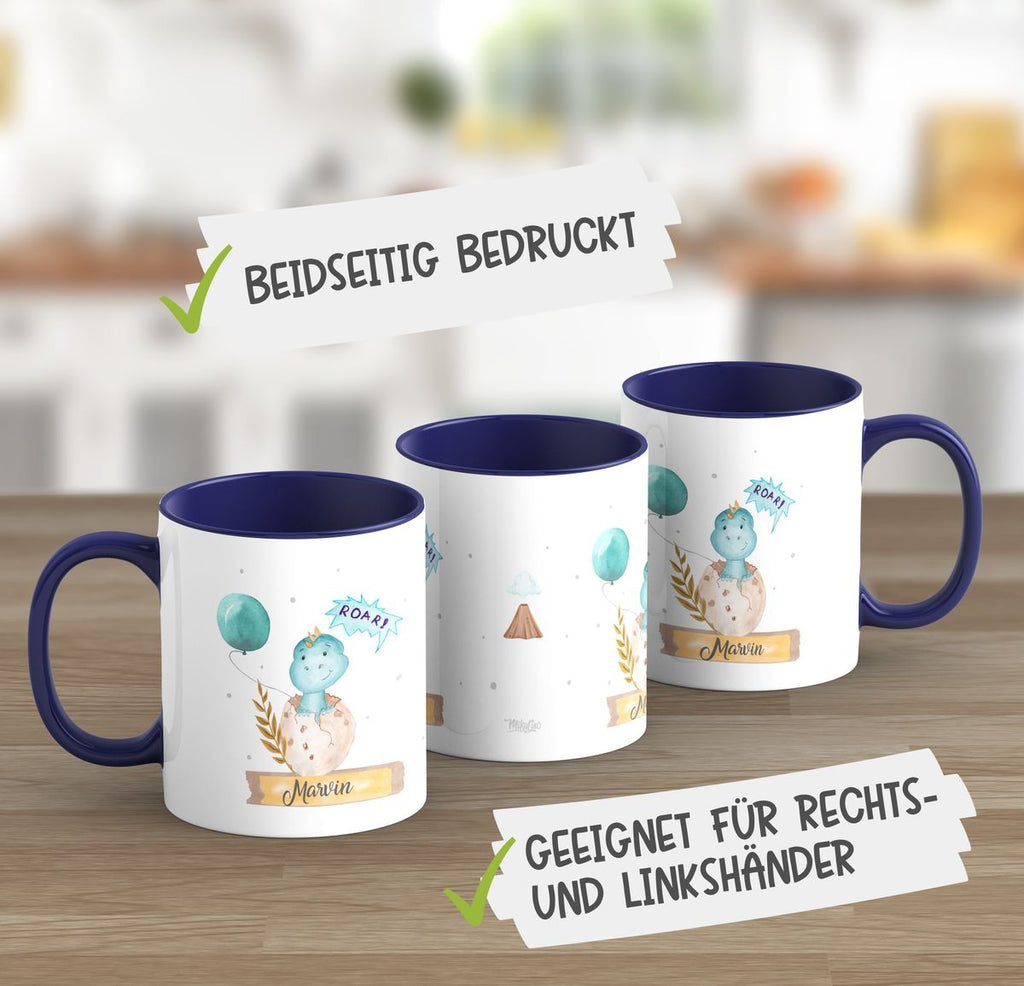 Keramik Tasse Dino Baby personalisiert mit Wunschname - von Mikalino