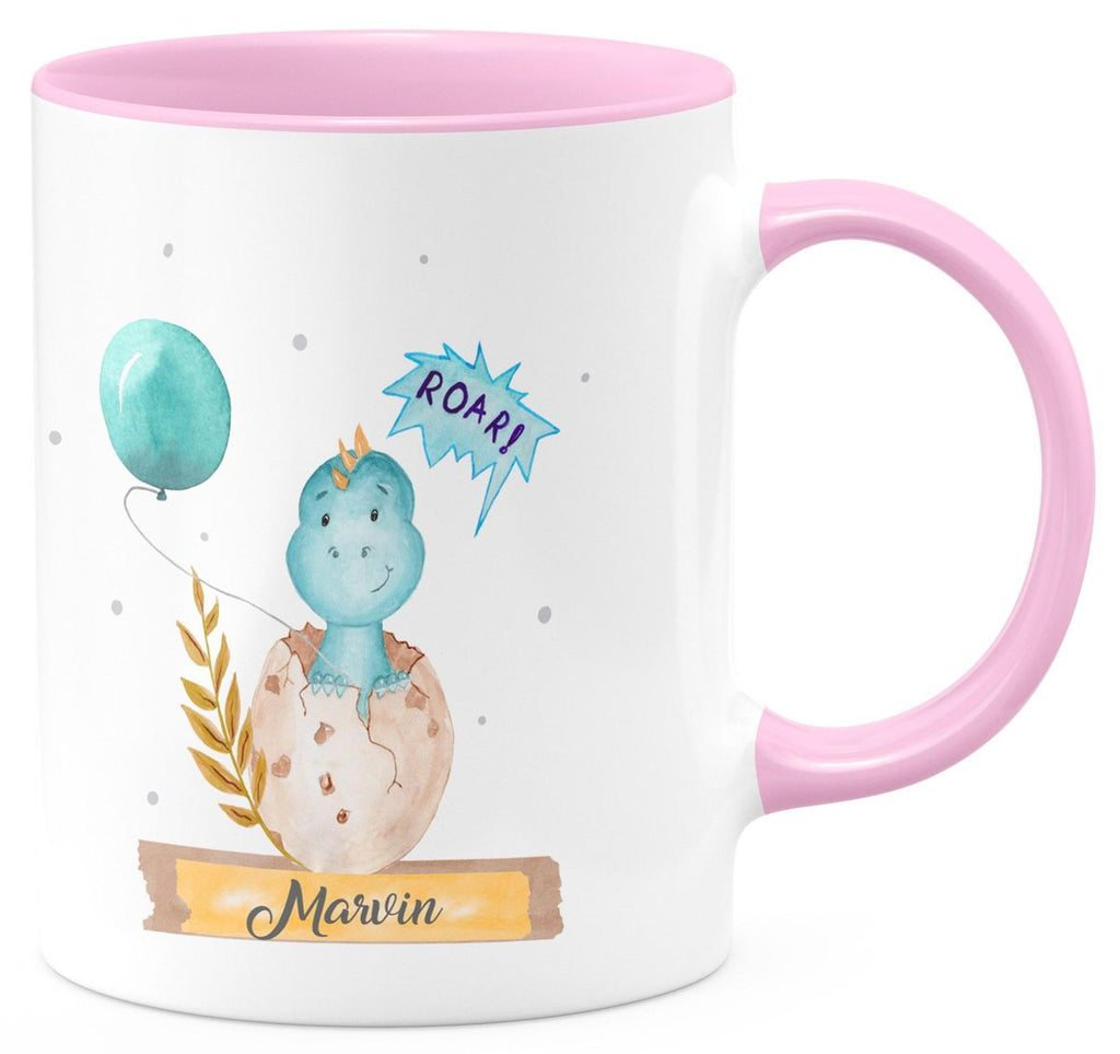 Keramik Tasse Dino Baby personalisiert mit Wunschname - von Mikalino