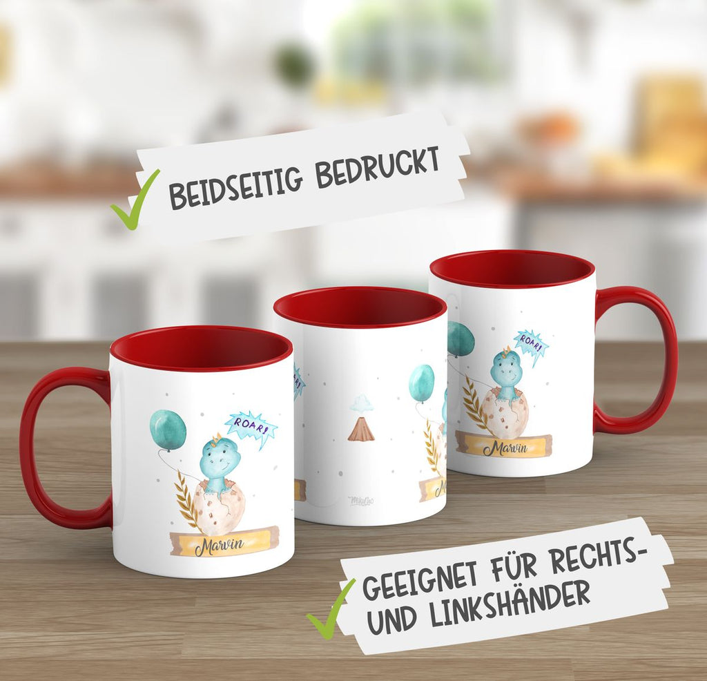 Keramik Tasse Dino Baby personalisiert mit Wunschname - von Mikalino