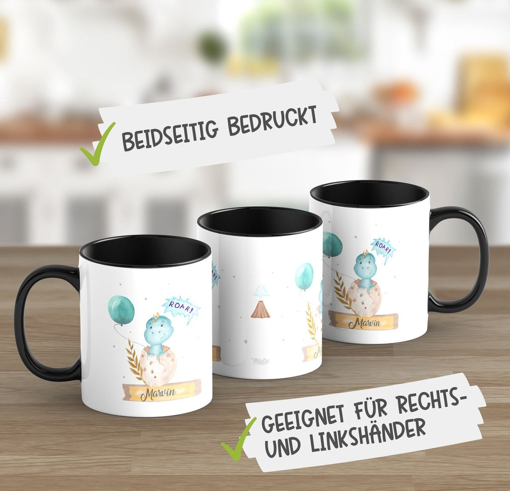 Keramik Tasse Dino Baby personalisiert mit Wunschname - von Mikalino