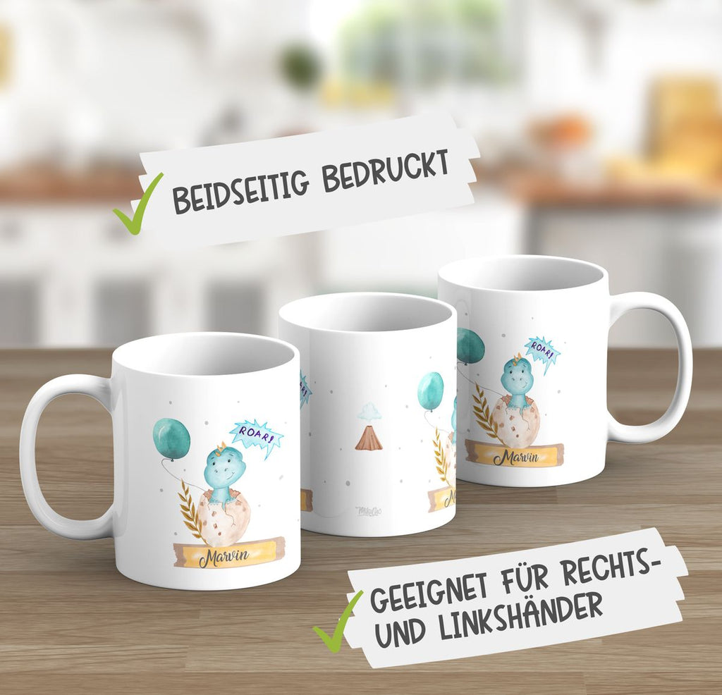 Keramik Tasse Dino Baby personalisiert mit Wunschname - von Mikalino