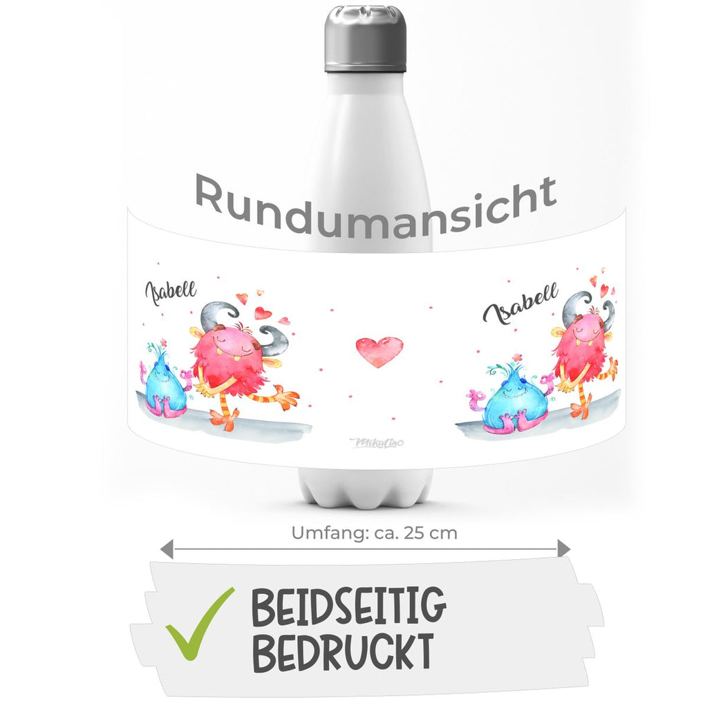 Thermo Trinkflasche Süße Monster personalisiert mit Wunschname - von Mikalino