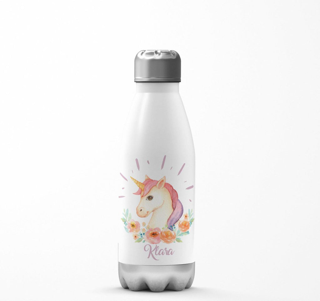 Thermo Trinkflasche Süßes Einhorn personalisiert mit Wunschname - von Mikalino