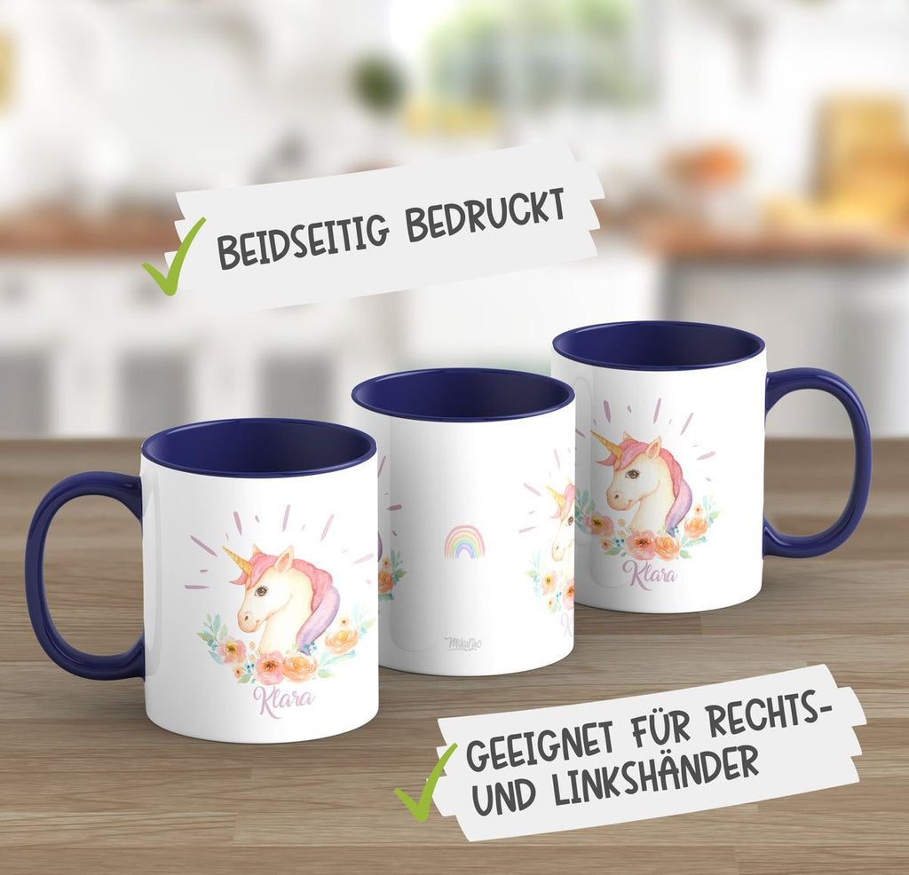 Keramik Tasse Süßes Einhorn personalisiert mit Wunschname - von Mikalino