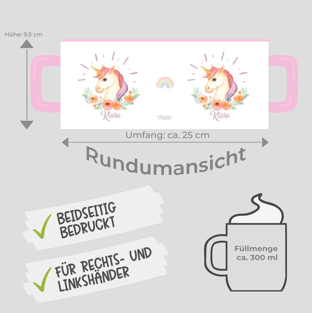 Keramik Tasse Süßes Einhorn personalisiert mit Wunschname - von Mikalino