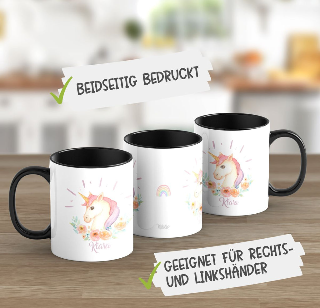 Keramik Tasse Süßes Einhorn personalisiert mit Wunschname - von Mikalino