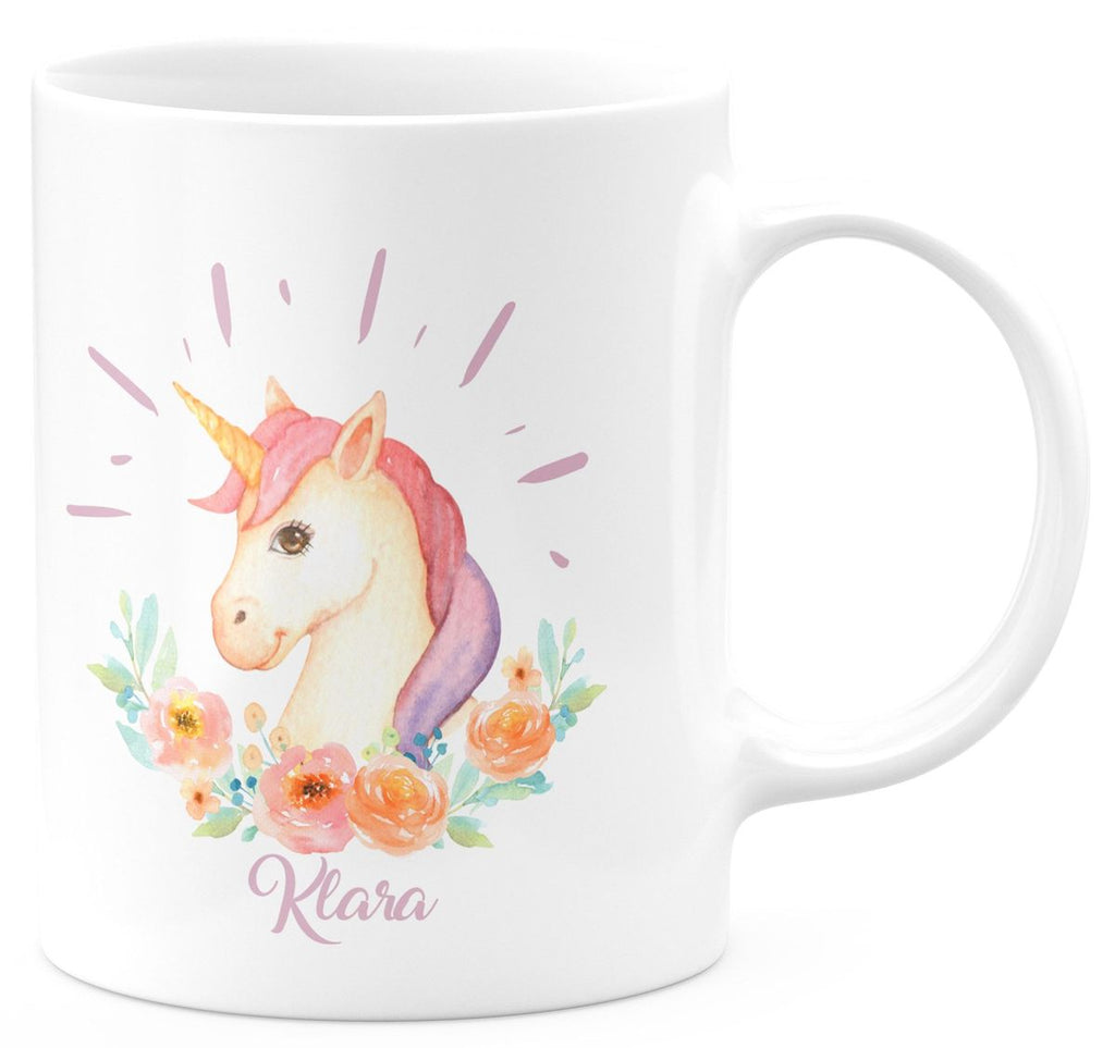 Keramik Tasse Süßes Einhorn personalisiert mit Wunschname - von Mikalino