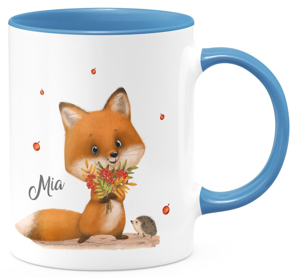 Keramik Tasse Niedlicher Fuchs personalisiert mit Wunschname - von Mikalino