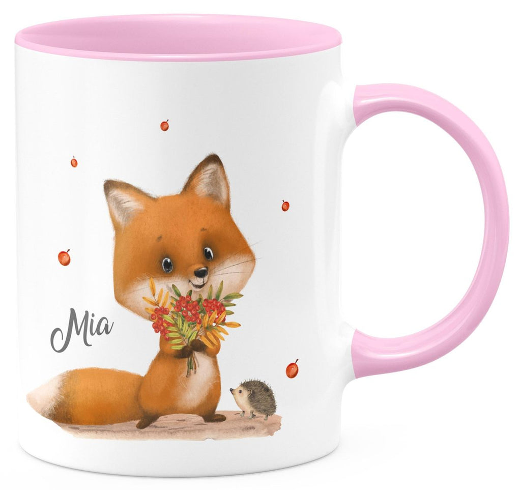 Keramik Tasse Niedlicher Fuchs personalisiert mit Wunschname - von Mikalino