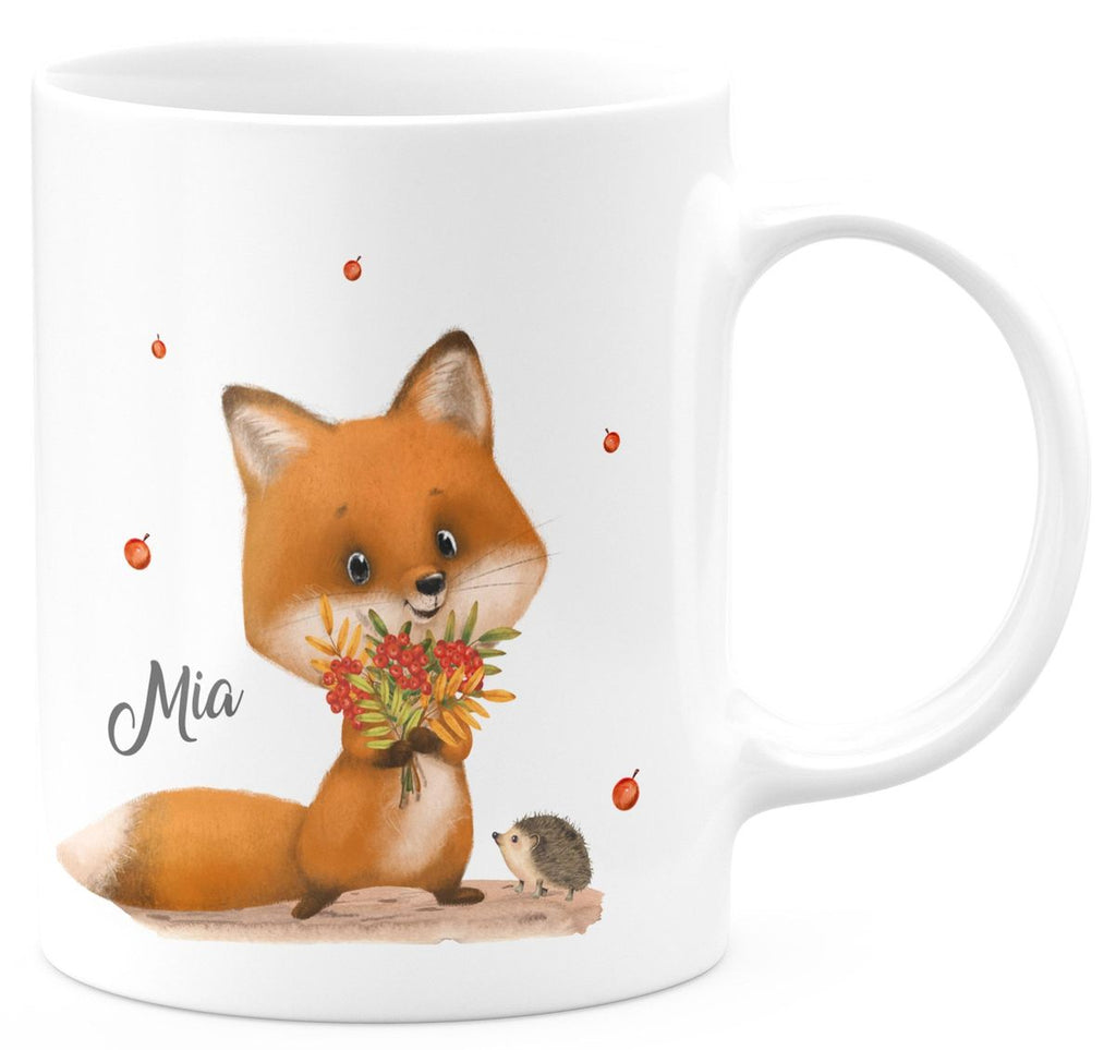 Keramik Tasse Niedlicher Fuchs personalisiert mit Wunschname - von Mikalino