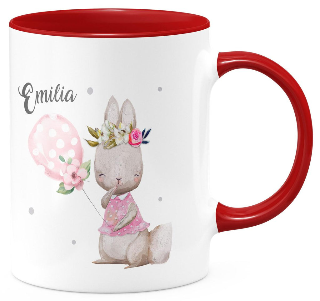 Keramik Tasse Lachender kleiner Hase personalisiert mit Wunschname - von Mikalino