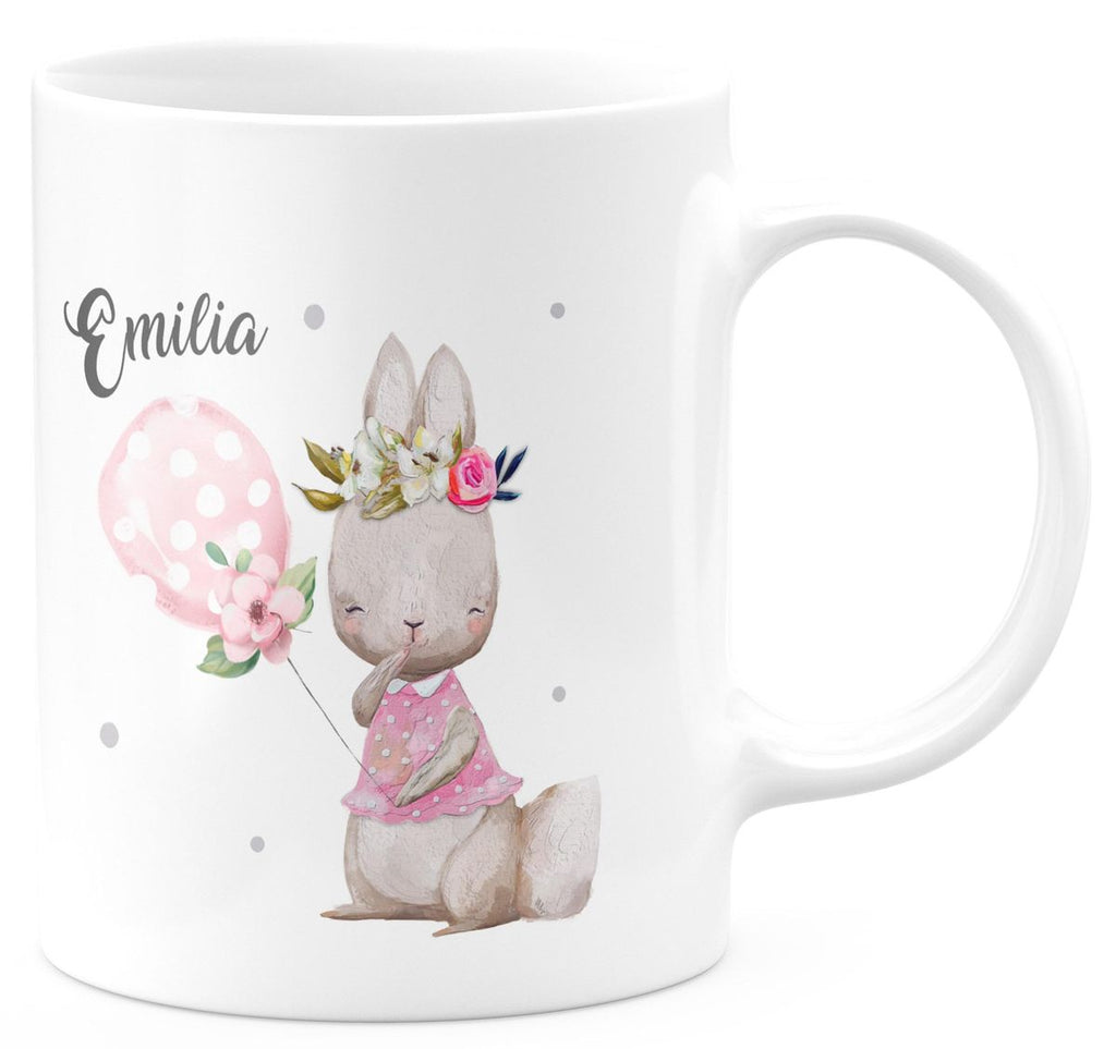 Keramik Tasse Lachender kleiner Hase personalisiert mit Wunschname - von Mikalino