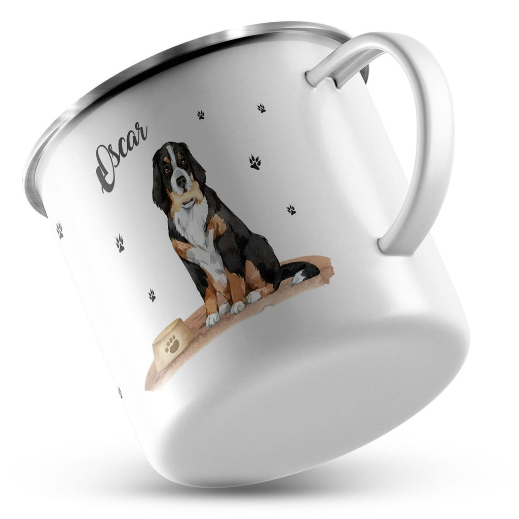 Emaille Tasse Süßer Hund personalisiert mit Wunschname - von Mikalino