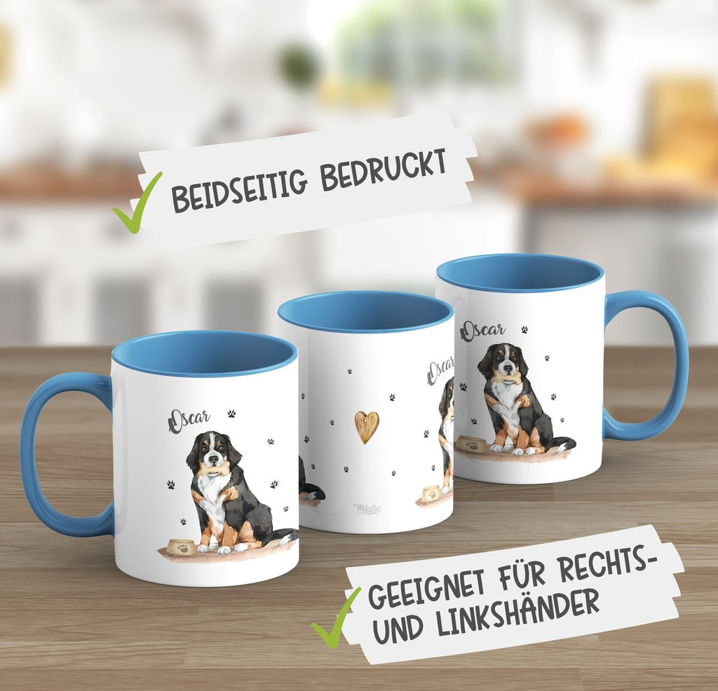 Keramik Tasse Süßer Hund personalisiert mit Wunschname - von Mikalino