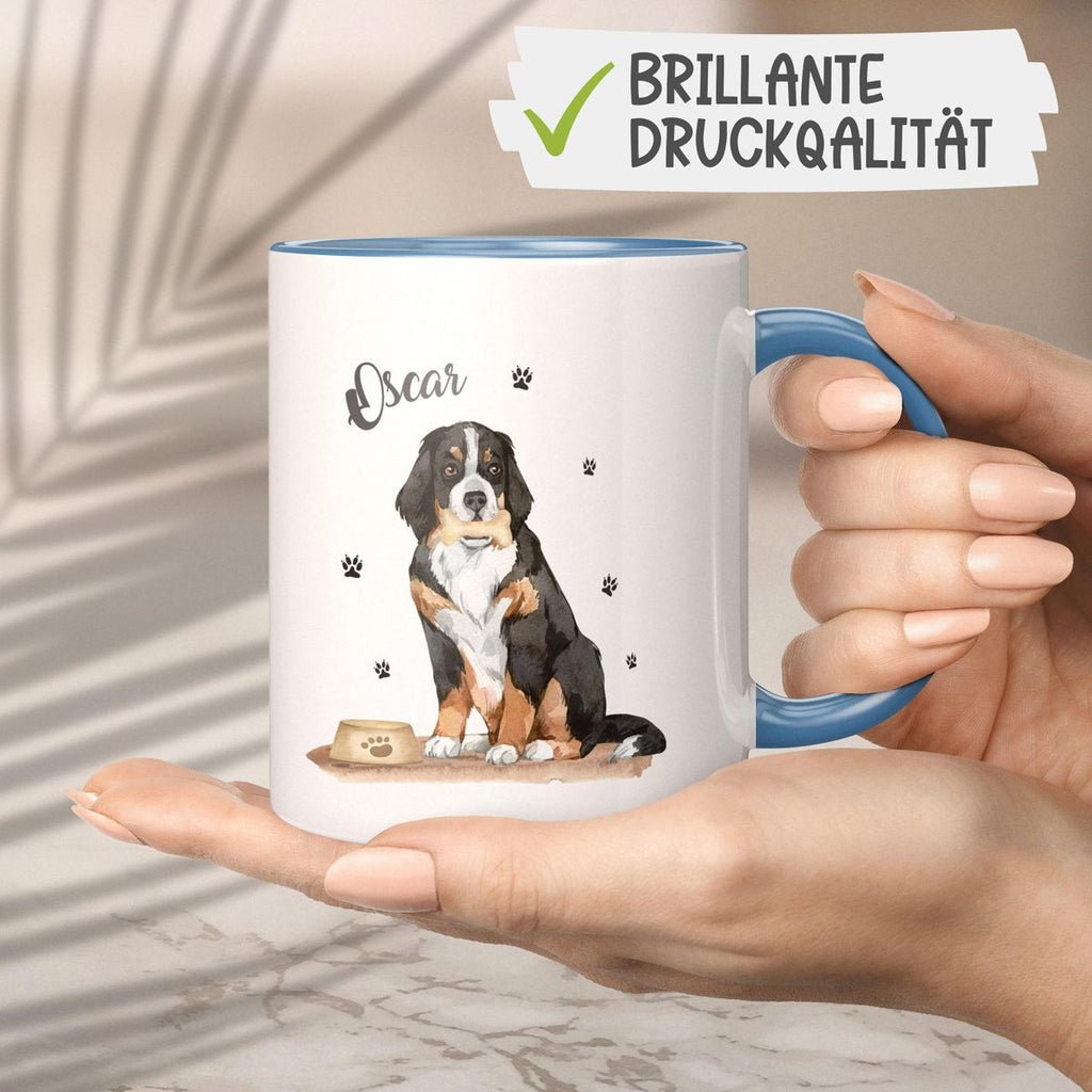 Keramik Tasse Süßer Hund personalisiert mit Wunschname - von Mikalino