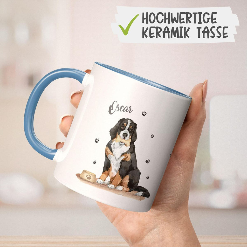 Keramik Tasse Süßer Hund personalisiert mit Wunschname - von Mikalino