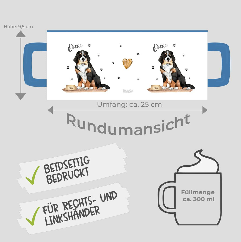 Keramik Tasse Süßer Hund personalisiert mit Wunschname - von Mikalino