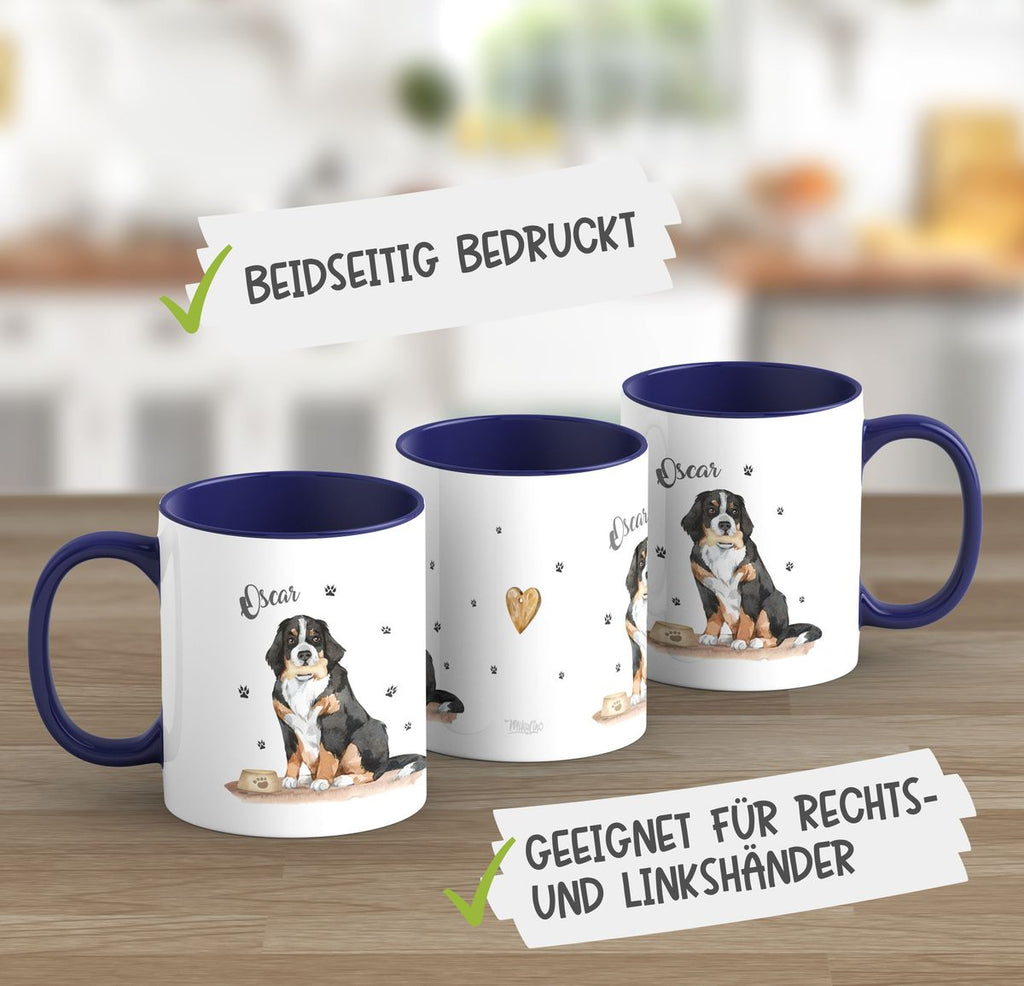 Keramik Tasse Süßer Hund personalisiert mit Wunschname - von Mikalino