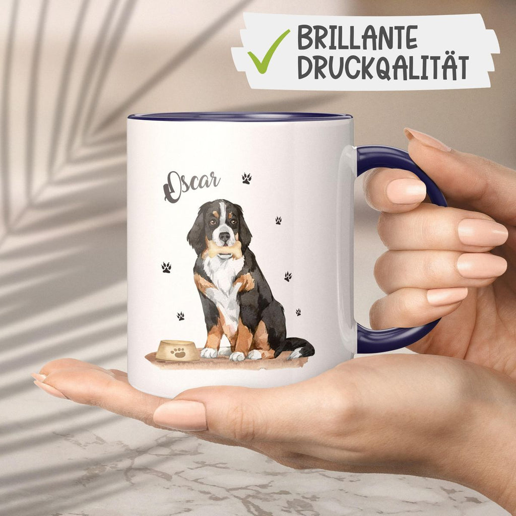 Keramik Tasse Süßer Hund personalisiert mit Wunschname - von Mikalino