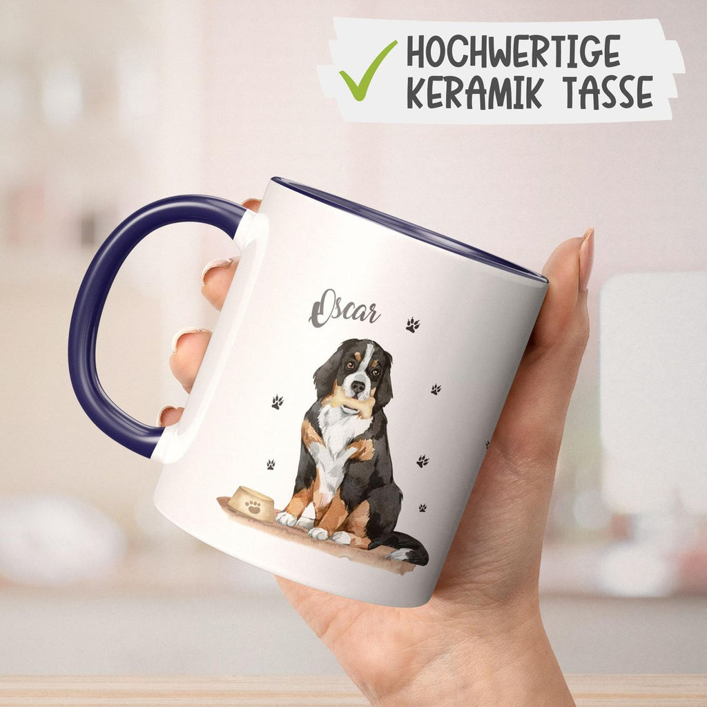 Keramik Tasse Süßer Hund personalisiert mit Wunschname - von Mikalino