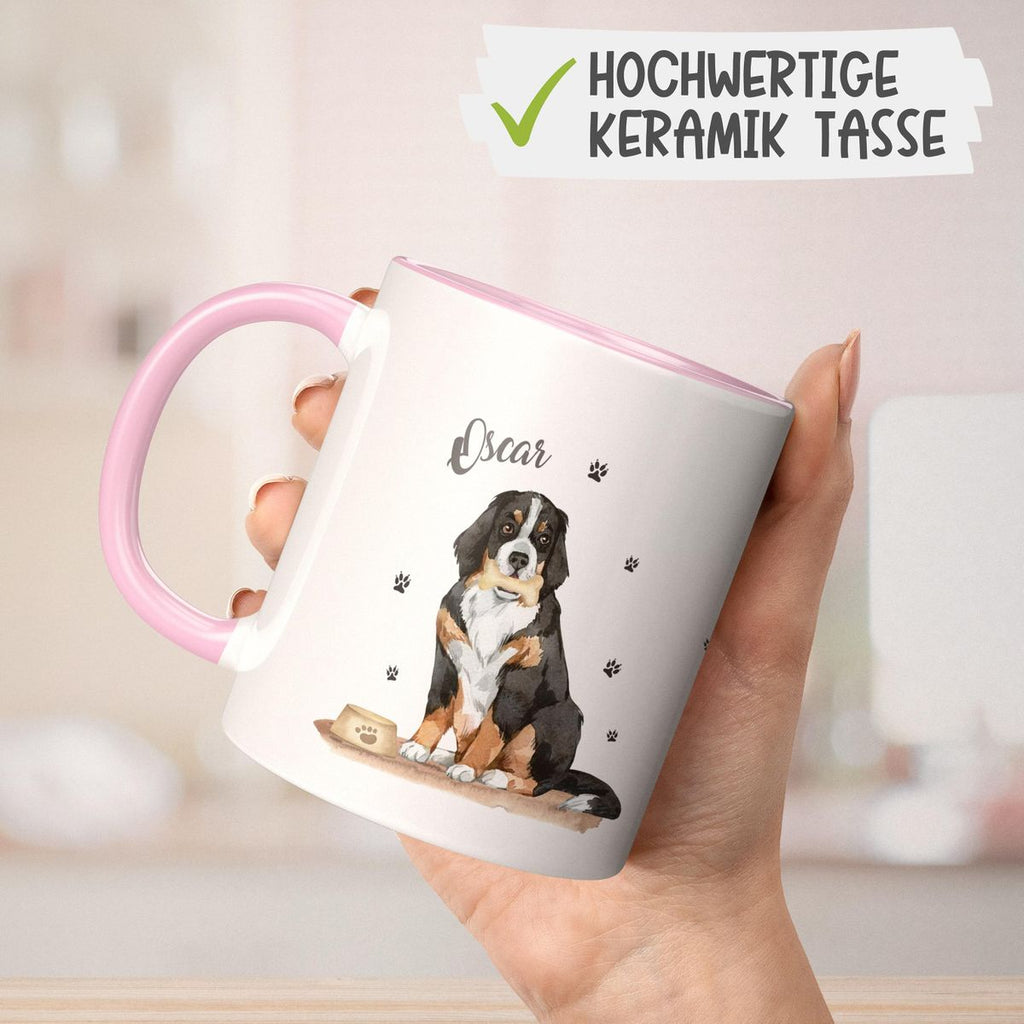 Keramik Tasse Süßer Hund personalisiert mit Wunschname - von Mikalino