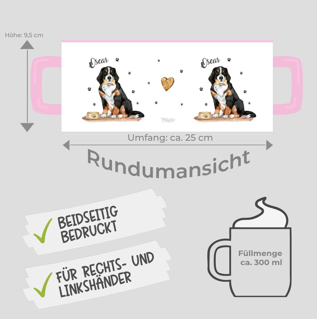 Keramik Tasse Süßer Hund personalisiert mit Wunschname - von Mikalino