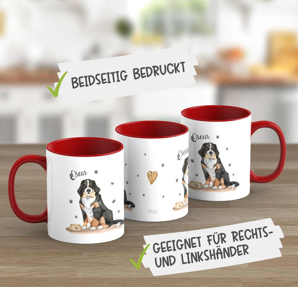 Keramik Tasse Süßer Hund personalisiert mit Wunschname - von Mikalino