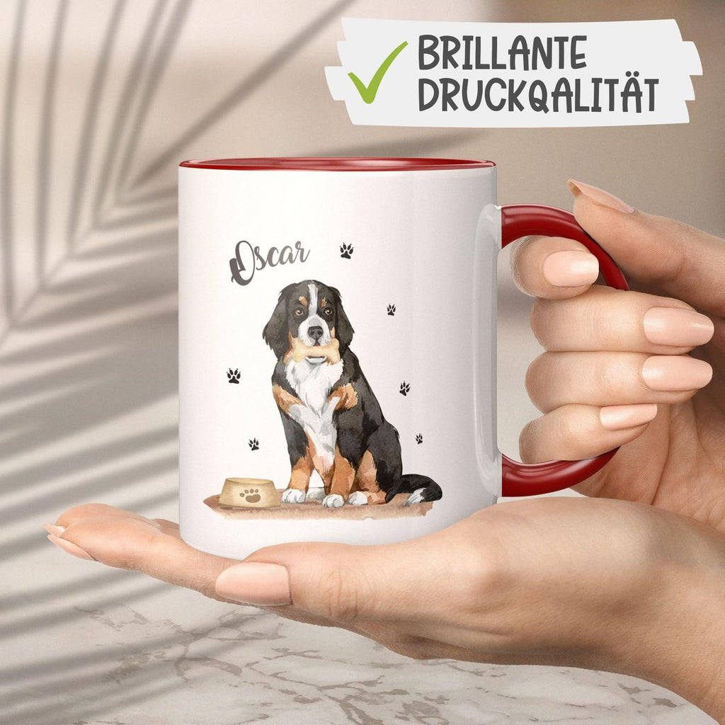 Keramik Tasse Süßer Hund personalisiert mit Wunschname - von Mikalino