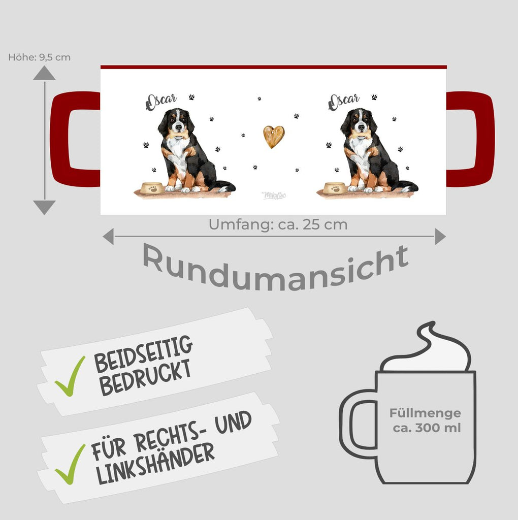 Keramik Tasse Süßer Hund personalisiert mit Wunschname - von Mikalino