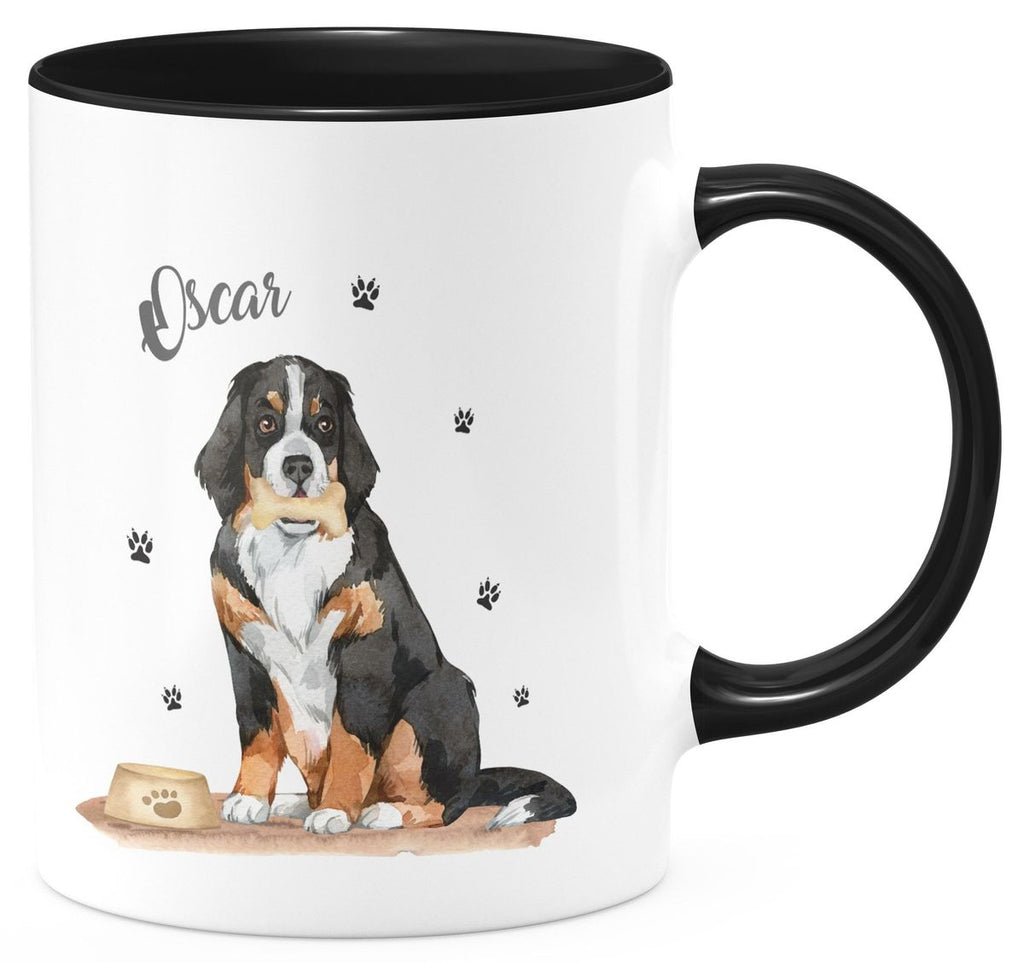 Keramik Tasse Süßer Hund personalisiert mit Wunschname - von Mikalino