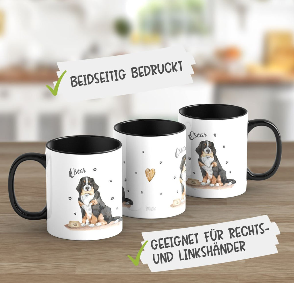 Keramik Tasse Süßer Hund personalisiert mit Wunschname - von Mikalino