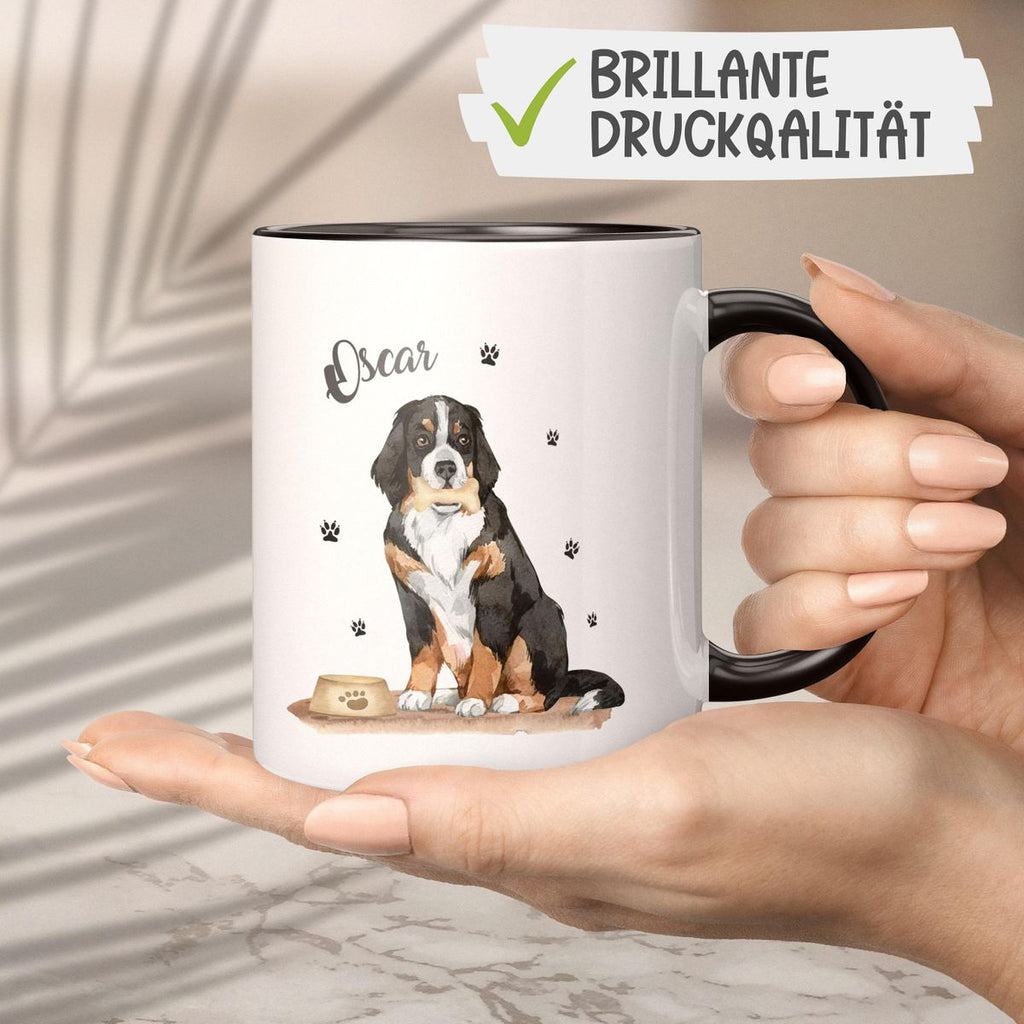 Keramik Tasse Süßer Hund personalisiert mit Wunschname - von Mikalino